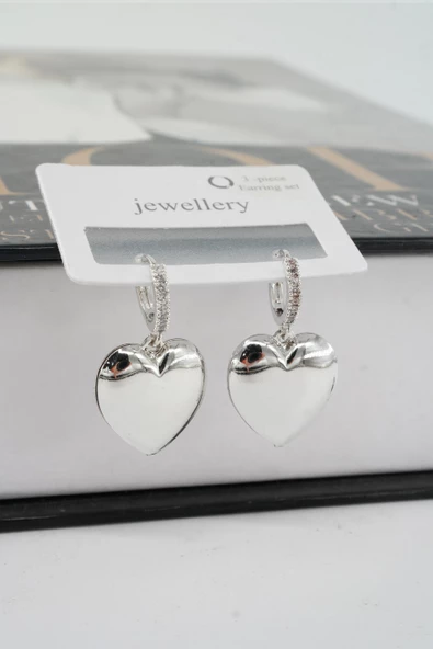 Kadın Vip Seri Kalp Figürlü Küpe - Resim 3