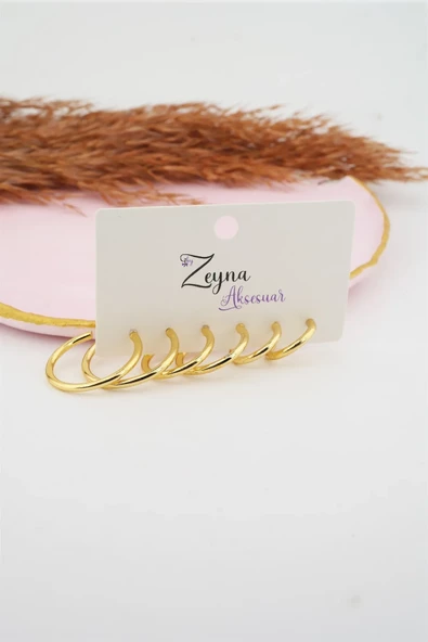 Kadın 3 boy Halka Küpe 1.7/ 2 / 2.5 cm - Resim 2