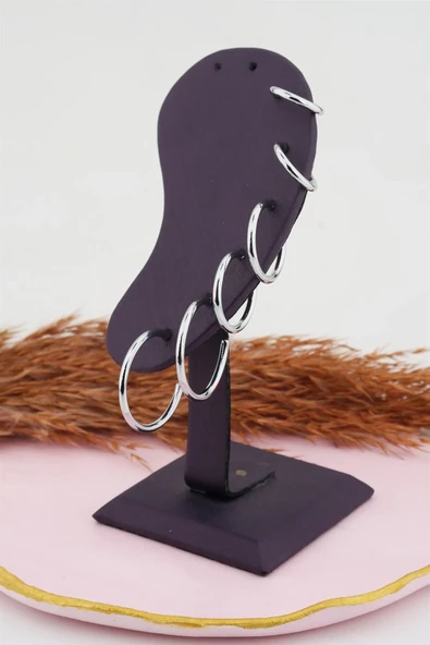 Kadın 3 boy Halka Küpe 1.7/ 2 / 2.5 cm 001 - Resim 2