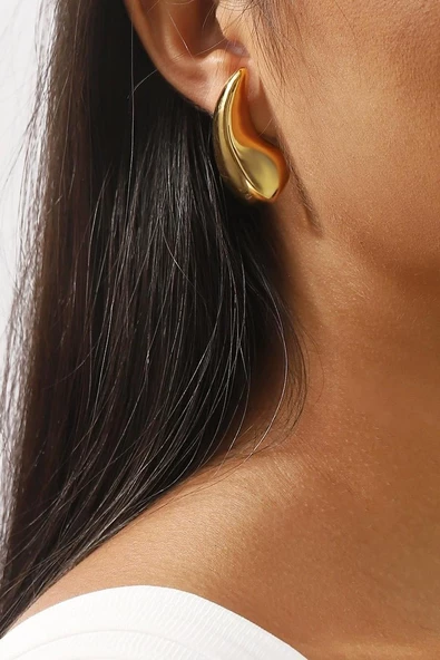 Kadın Özel Tasarım Damla Model 4 cm Küpe ürün görseli