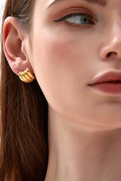 Kadın Özel Tasarım 1.5 cm Küpe - Resim 2