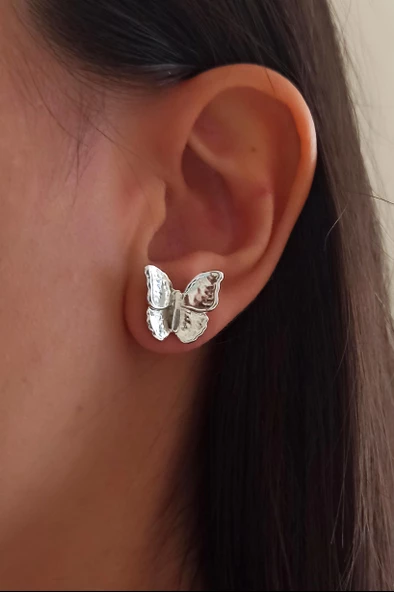 Kadın Özel Tasarım 2 cm Kelebek Model Küpe zyna004 - Resim 2