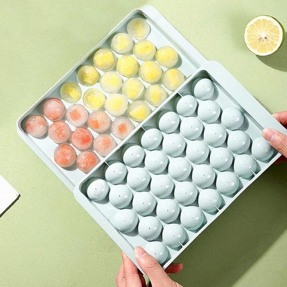 3B Trend Küre Buz Kalıbı Kapaklı 33 Hazneli Yuvarlak Buz Kalıbı - 3