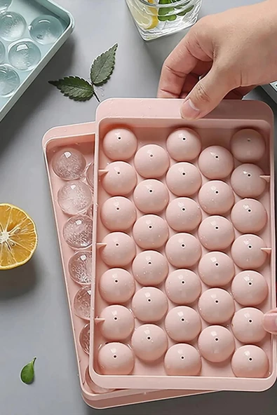 3B Trend Küre Buz Kalıbı Kapaklı 33 Hazneli Yuvarlak Buz Kalıbı - 5