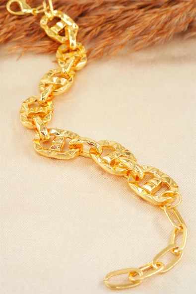 Kadın Özel Tasarım Örme Zincir Model Bileklik - Resim 2