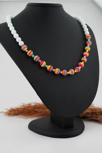 Kadın Cam Boncuklu Özel Tasarım  Kolye ürün görseli