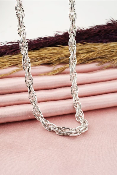 Kadın 40 cm Basic Örme Burgu Zincir Kolye - Resim 2