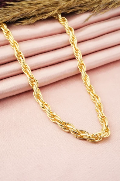 Kadın 40 cm Basic Örme Burgu Zincir Kolye ürün görseli