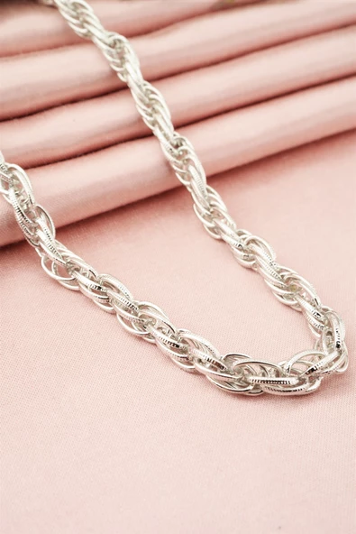 Kadın 40 cm Basic Örme Burgu Zincir Kolye - Resim 3