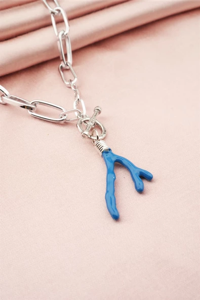 Kadın Özel Tasarım Dal Figürlü Kalın Zincirli Kolye - Resim 3