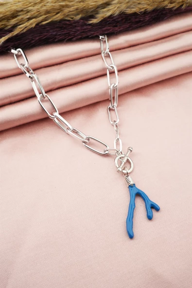 Kadın Özel Tasarım Dal Figürlü Kalın Zincirli Kolye ürün görseli