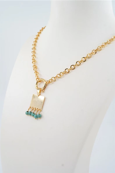 Kadın Özel Tasarım Taş Boncuklu Kolye - Resim 2