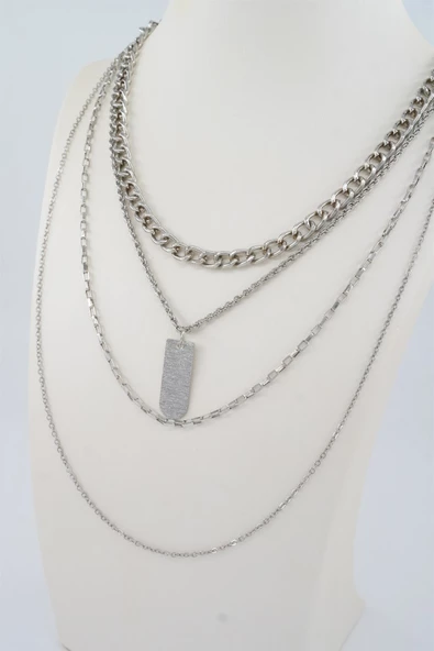 Kadın Özel Tasarım 4'lü Kombin Kolye Seti - Resim 2