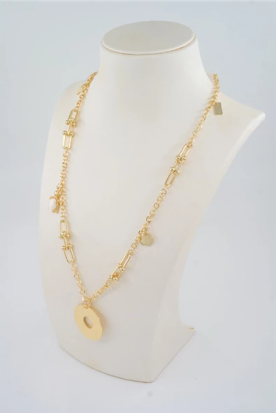 Kadın Özel Tasarım Taşlı Kaplunbağa Figürlü 60 cm Kolye ürün görseli