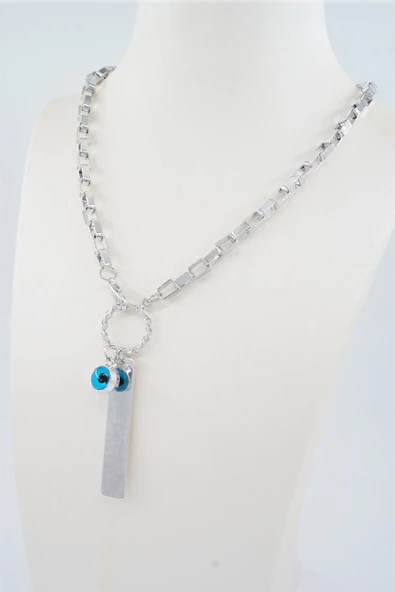 Kadın Özel Tasarım Nazar Boncuklu Kolye - Resim 2