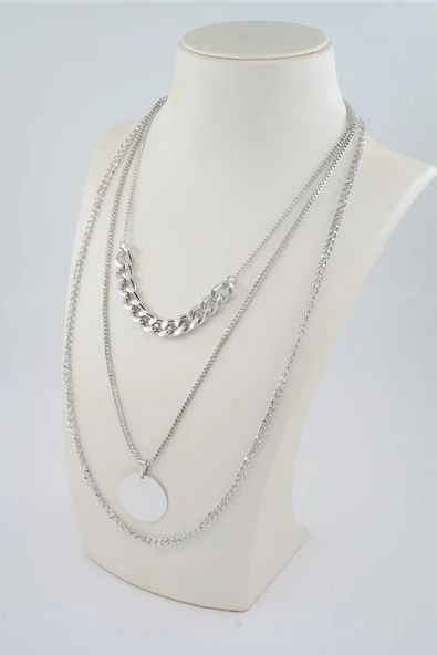 Kadın Özel Tasarım  3'lü Kombin Kolye Seti - Resim 2