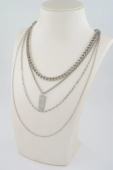 Kadın Özel Tasarım 4'lü Kombin Kolye Seti ürün görseli