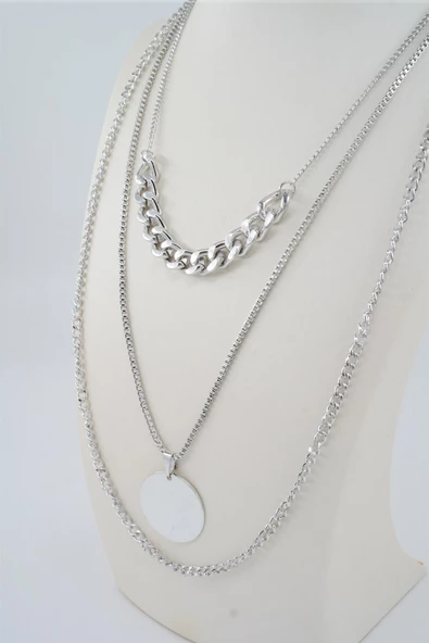 Kadın Özel Tasarım  3'lü Kombin Kolye Seti - Resim 3