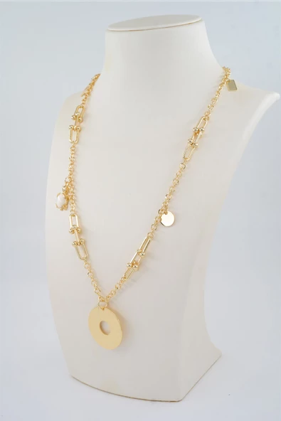 Kadın Özel Tasarım Taşlı Kaplunbağa Figürlü 60 cm Kolye - Resim 2