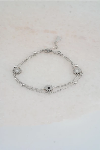 Kadın 316 L Kararmaz Anti Alerjenik Çelik Halhal Zy0007 - Resim 3