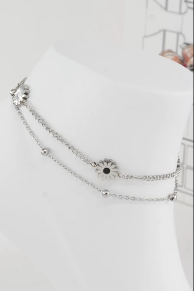 Kadın 316 L Kararmaz Anti Alerjenik Çelik Halhal Zy0007 - Resim 2