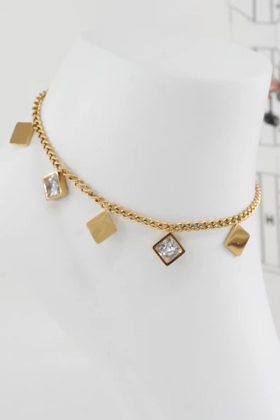 Kadın 316 L Kararmaz Anti Alerjenik Çelik Halhal Zy00020 - Resim 2