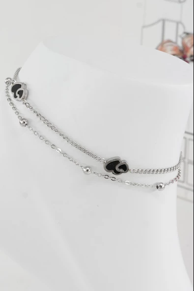 Kadın 316 L Kararmaz Anti Alerjenik Çelik Halhal Zy00017 - Resim 2