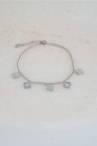 Kadın 316 L Kararmaz Anti Alerjenik Çelik Halhal Zy00021 - Resim 3