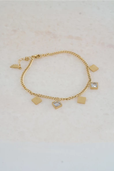 Kadın 316 L Kararmaz Anti Alerjenik Çelik Halhal Zy00020 - Resim 3