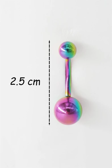 Kadın 316L Anti Alerjenik Topcuklu Göbek Piercing - 2