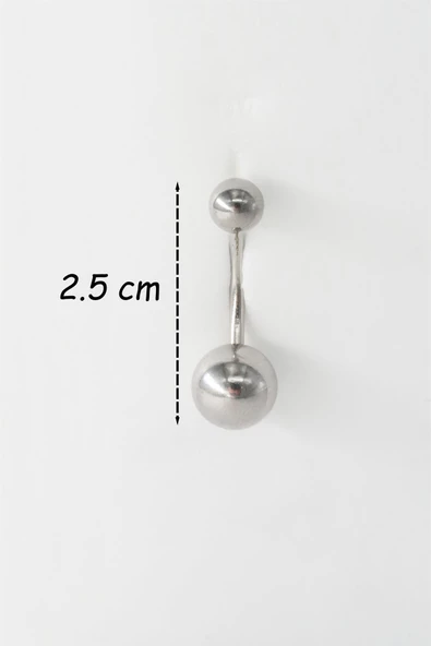 Kadın 316L Anti Alerjenik Topcuklu Göbek Piercing - Resim 2