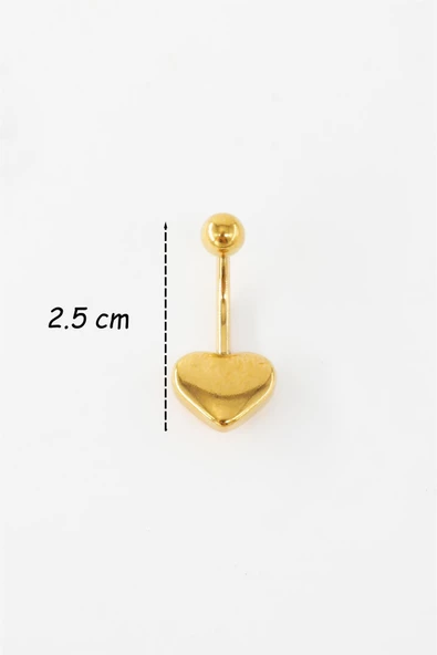 Kadın 316L Anti Alerjenik  Kalp Figürlü Göbek Piercing - Resim 2