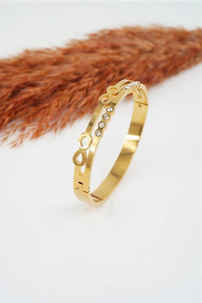 Kadın 316 L Paslanmaz Çelik Anti Alerjenik Sonsuzluk Figürlü Bileklik ürün görseli