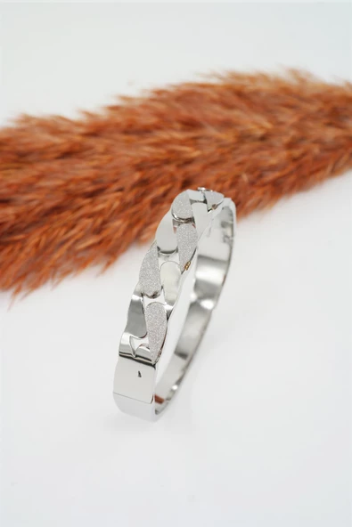 Kadın 316 L Paslanmaz Çelik Anti Alerjenik  Zincir Model Bileklik - Resim 2