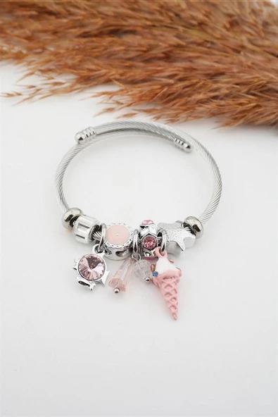 Kadın Dondurma Figürlü Charm Bileklik ürün görseli