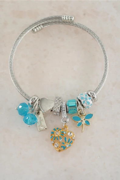 Kadın 316 L Çelik Karışık Figürlü Charm Bileklik   STP007 ürün görseli