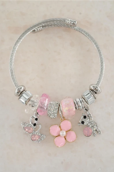 Kadın 316 L Paslanmaz Çelik Karışık Figürlü Charm Bileklik   STP003 ürün görseli