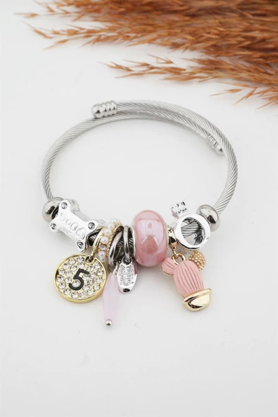 Kadın Kaktüs Figürlü Charm Bileklik ürün görseli