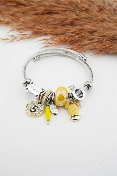Kadın Kaktüs Figürlü Charm Bileklik ürün görseli