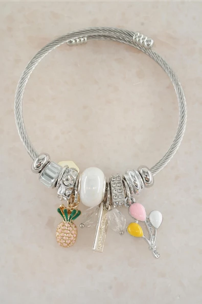 Kadın 316 L Paslanmaz Çelik Karışık Figürlü Charm Bileklik   STP002 ürün görseli