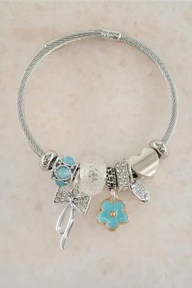 Kadın 316 L Çelik Karışık Figürlü Charm Bileklik   STP008 ürün görseli