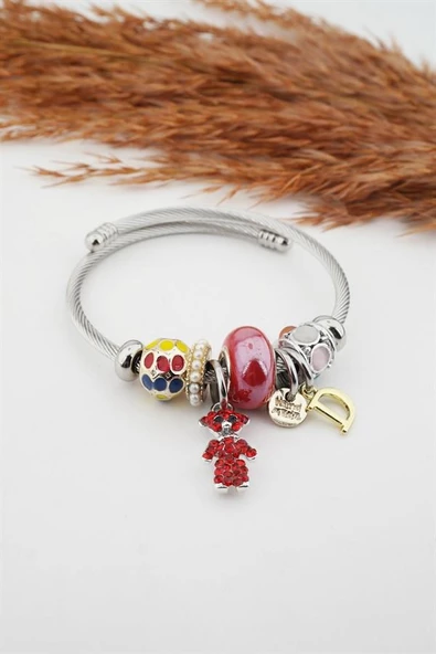 Kadın Ayıcık Figürlü Charm Bileklik - Resim 2