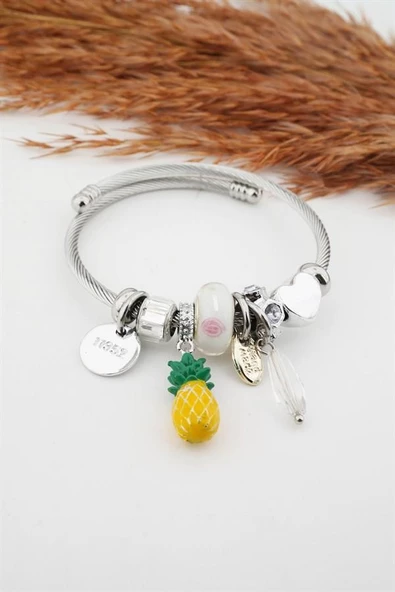 Kadın Ananas Figürlü Charm Bileklik ürün görseli