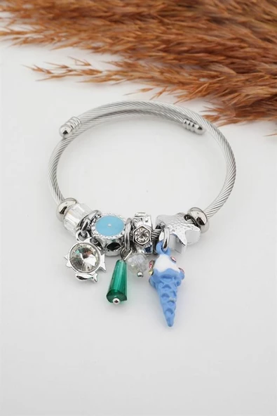 Kadın Dondurma Figürlü Charm Bileklik ürün görseli