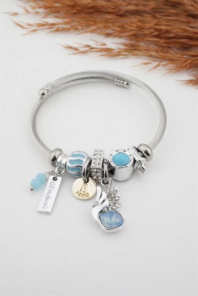 Kadın Kuğu Figürlü Charm Bileklik - Resim 2