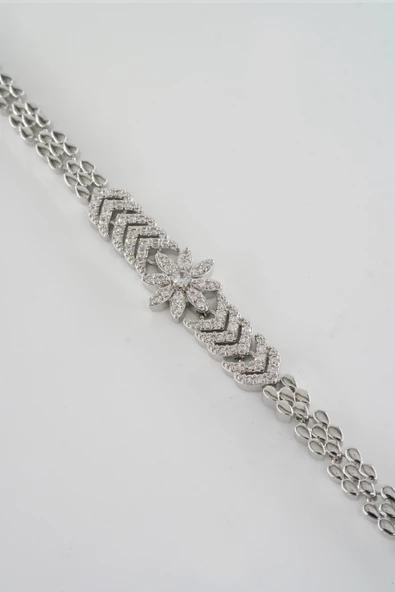 Kadın Vip Seri Çelik Zirkon Taşlı Bileklik ZRK0049 - Resim 2