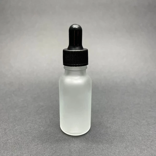 20 Ml Siyah Plastik Kapaklı Buzlu Cam Damlalıklı Şişe  , 20Cc Damlalıklı Buzlu Cam Şişe x 6 Adet - 2