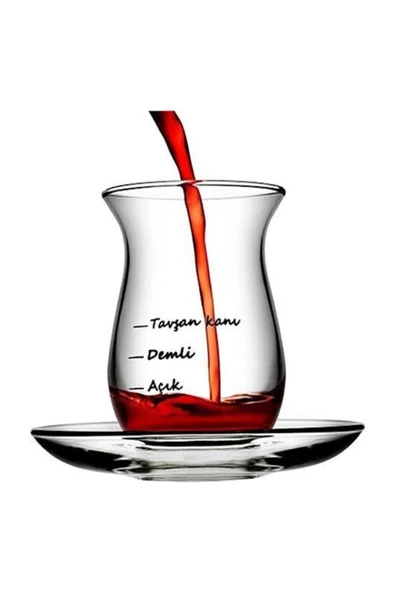 Paşabahçe 96029 Çayımın Demi Çay Seti Çay Bardağı Tavşan Kanı 8 Parça 4 Bardak 4 Tabak - 2