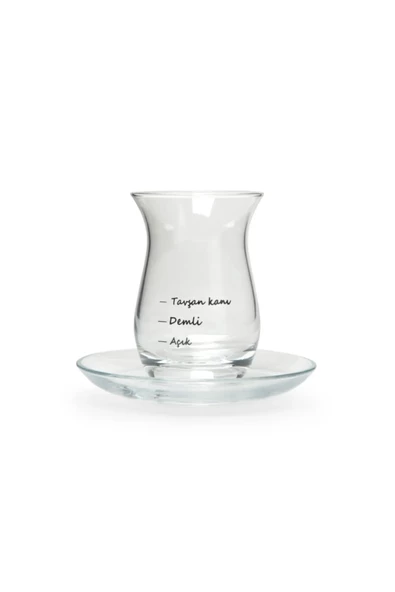 Paşabahçe 96029 Çayımın Demi Çay Seti Çay Bardağı Tavşan Kanı 8 Parça 4 Bardak 4 Tabak - 4