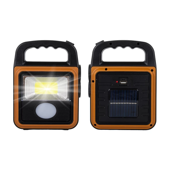 POWERMASTER HS-8020C COB LEDLİ SOLARLI 4 KADEMELİ USB POWERBANK ÇIKIŞLI ŞARJLI IŞILDAK FENER - 2